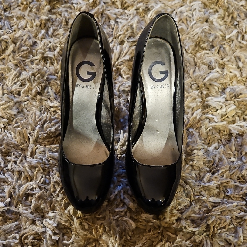 Guess Women's Shiny Black Heels